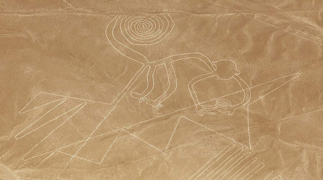 Maymun Geoglif Nazca Gizemli Çizgiler