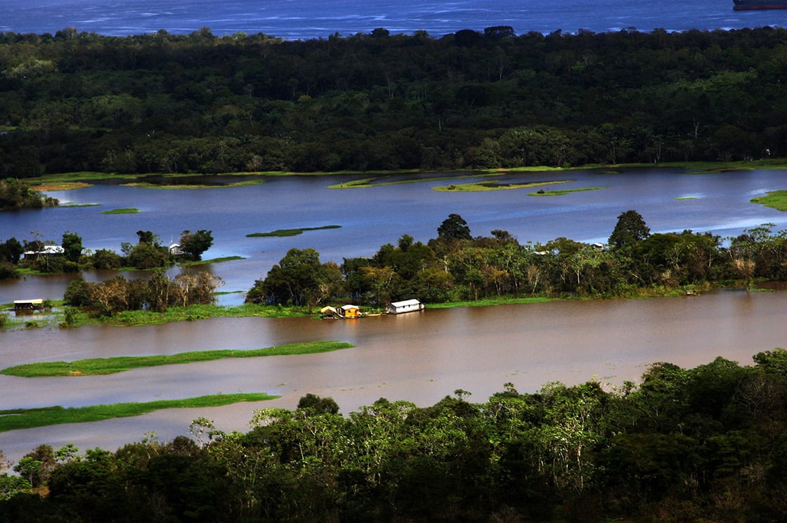 Manaus, Brezilya'nın Havadan Görünümü