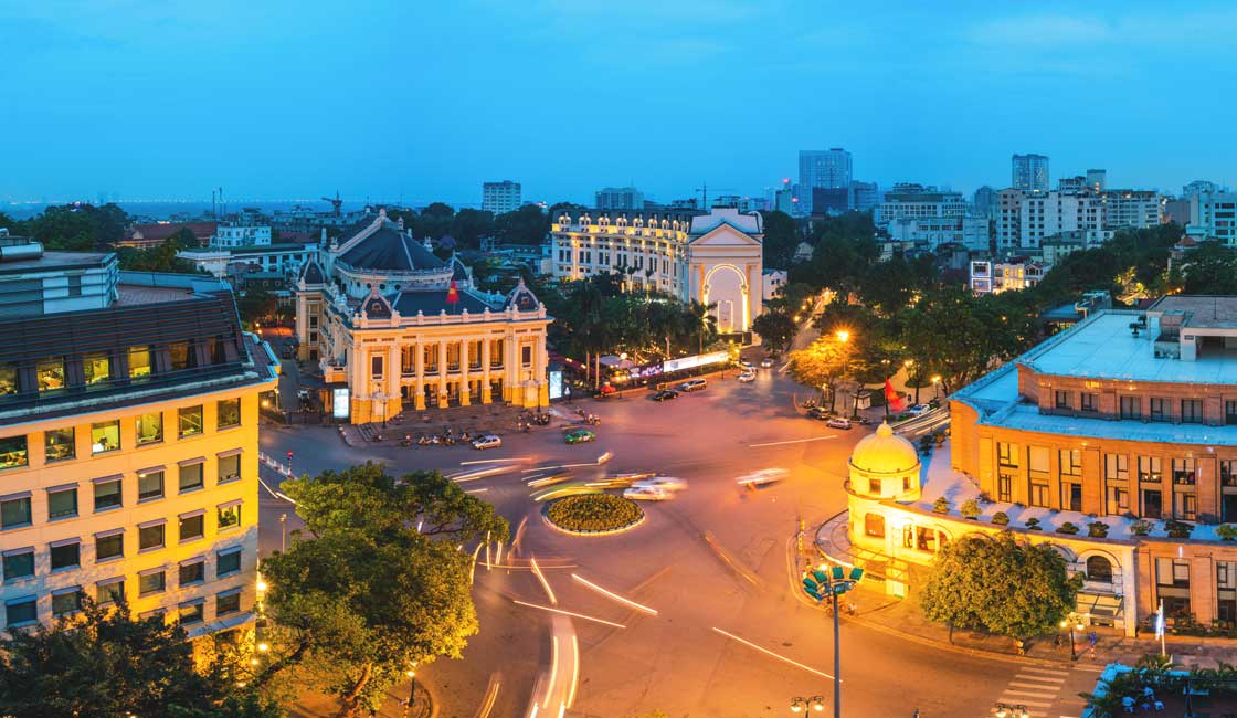 Hanoi center in the evening