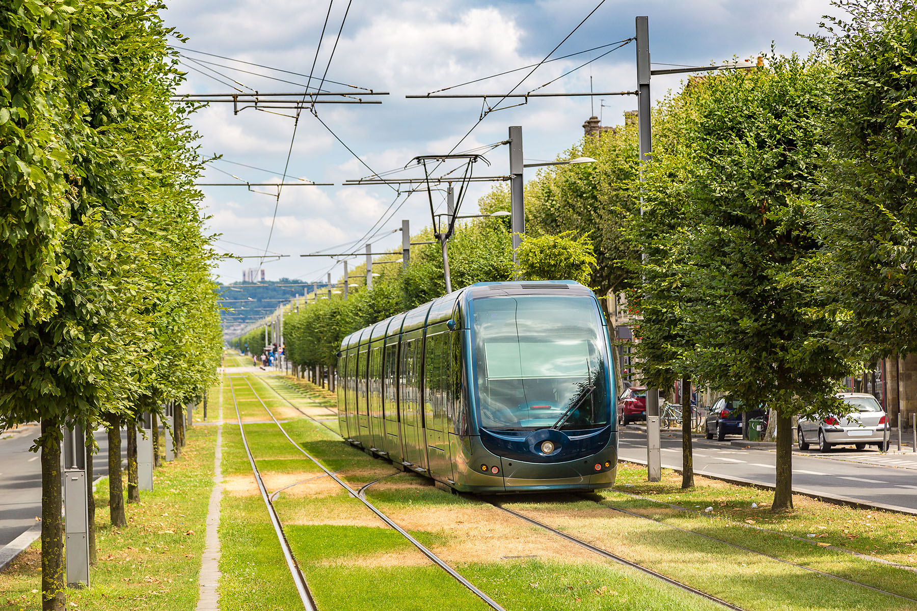 Bordeaux, Fransa'da bir tramvay